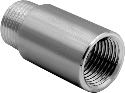 Vista 3 de Accesorio de tubo de acero inoxidable 1/2" NPT macho x 1/2" NPT hembra rosca boquilla tubo fundido de 2" (50mm) de longitud 2 piezas