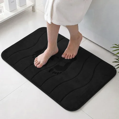 Vista 48 de Flamingo P Alfombra de Baño de Espuma Viscoelástica Tapetes de Baño Alfombra Antideslizante Absorbente de Agua para Ducha, 24x17 pulgadas, Verde Aqua