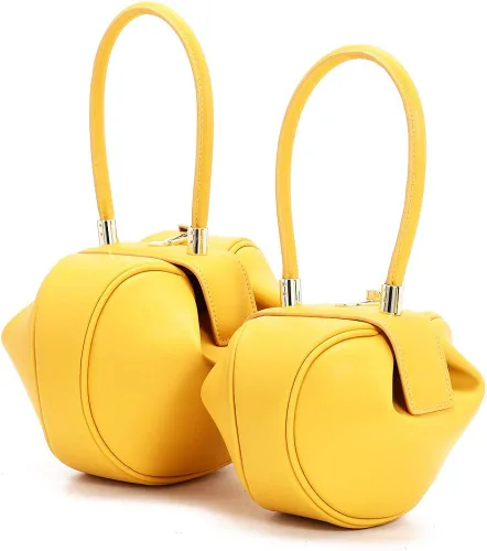 Vista 4 de Mn&Sue Bolso de mano de cuero genuino con asa superior para mujer, bolso de noche, fiesta, graduación, boda