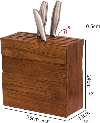 Vista 2 de Bloque de cuchillos Retro Madera Sólida Soporte de Cuchillo Capacidad de Bloque de Cuchillos Cocina Colocación Multifuncional Bloque Universal