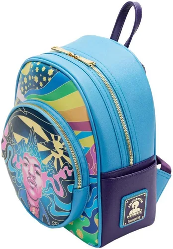 Vista 3 de Loungefly Jimi Hendrix - Mini mochila psicodélica con cremallera y paisaje psicodélico
