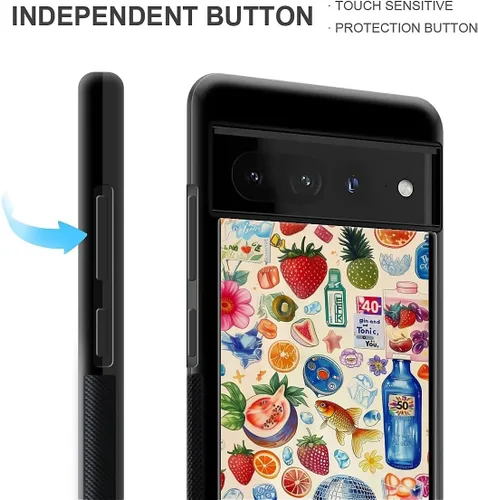 Vista 1200 de Compatible con Google Pixel 4A 5G Mobile Case Creative Acrylic Panel trasero Silicona Protección Grip especialmente diseñado para Google Pixel 4A 5G