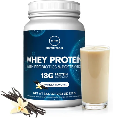 Vista 11 de MRM Nutrition Proteína de Suero - Sabor Chocolate, Proteína de Suero Aislada y Concentrada Microfiltrada, 16 Diferentes Cepas de Probióticos, BCAAs