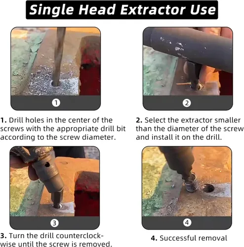 Vista 6 de DPTOOL Juego de 25 extractores de tornillos, juego de extractor de pernos fácil de salir, juego de tornillos multispline de cabeza hexagonal
