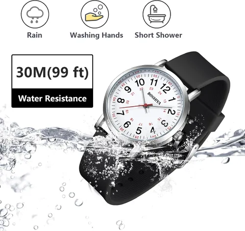 Vista 5 de BOSHIYA Reloj de enfermera, reloj de enfermería para enfermera, profesionales médicos y estudiantes, reloj médico con segunda mano para enfermeras