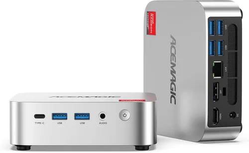Vista 10 de ACEMAGIC M5 Mini PC con Windows 11 Pro Intel Core 14500HX Mini Computadoras 32GB RAM 1TB SSD, 55W HX-Class Processor 4.9GHz Mini PCTriple 4K