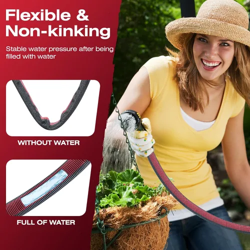 Vista 3 de Manguera de jardín flexible y ligera – Manguera no expandible mejorada 2026 con núcleo de látex, diseño resistente y sin torceduras para alta