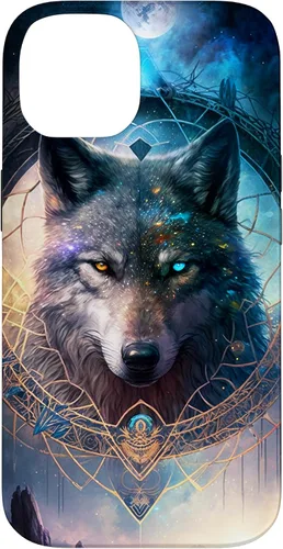 Vista 4 de Wolf Mystical Surreal Fantasy Funda para iPhone 17