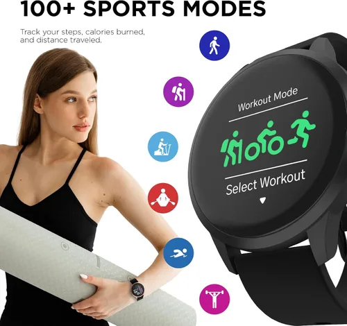 Vista 4 de iTouch Sport 4 Smartwatch - Monitor de actividad física, monitor de frecuencia cardíaca, esfera de reloj personalizable, rastreador de actividad