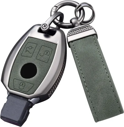 Vista 9 de YO&YOYE Compatible con Mercedes Benz Funda para llavero con llavero de cuero Carcasa protectora para llave Mercedes Benz Clase E Clase S Clase A