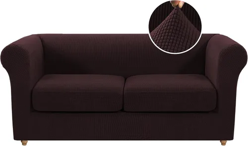 Vista 14 de Funda para silla Chesterfield de 2 piezas para sofá de 1 cojín, fundas para silla de brazo alto, 1 asiento, alta elasticidad, lavable, protector
