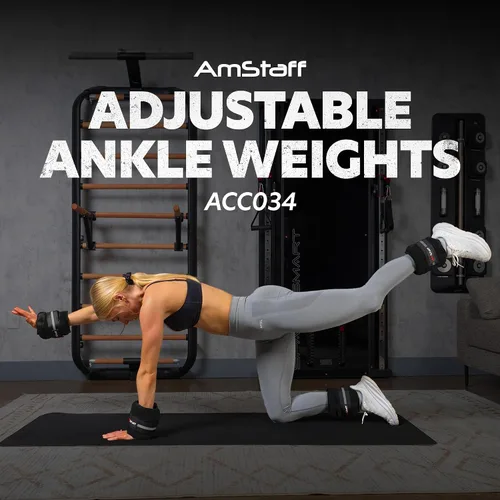 Vista 8 de AmStaff Fitness Pesas de tobillo ajustables, 1 par de correas de peso de piernas de 2, 4, 6, 8, 10 libras para entrenamiento de fuerza, caminar
