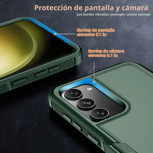 Vista 4 de SPIDERCASE Funda diseñada para Samsung Galaxy S23, [protección contra caídas de grado militar de 10 pies], paquete de 2