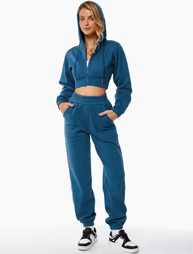 Vista 6 de ABOCIW Pantalones deportivos con forro polar para mujer, con cintura alta, con bolsillo