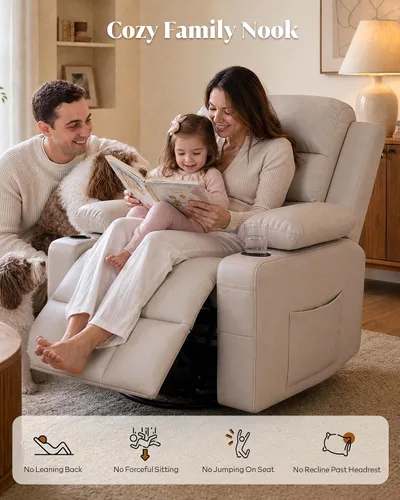 Vista 11 de Silla reclinable giratoria eléctrica con reposabrazos ajustables