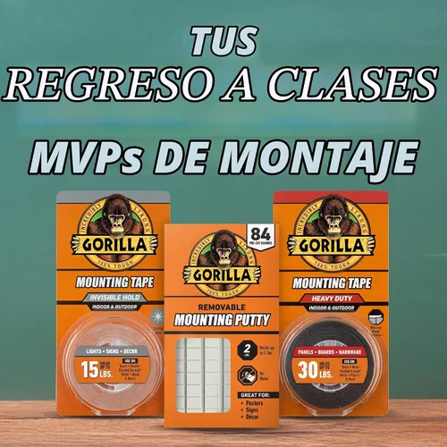 Vista 10 de Gorilla Cinta de montaje de doble cara de servicio pesado XL, 1 "x 120", negro (paquete de 1) Holds up to 30lbs, Industrial Strength Adhesive for