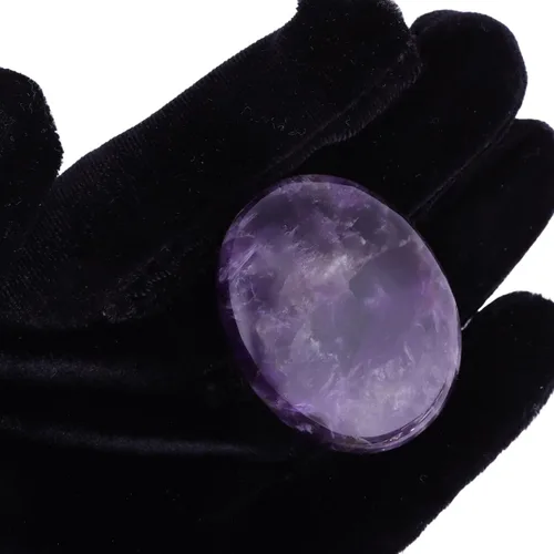 Vista 3 de Piedras de palmera de amatista de 1.8 pulgadas, cristales de chakra de bolsillo para ansiedad para el pulgar, artículos sensoriales para adultos