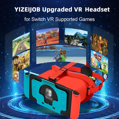 Vista 2 de VR Headset - Designed for Nintendo Switch LCDOLED, VR Glasses with Adjustable HD Lens, Compatible with Virtual Reality Gaming Experience(Blue and
