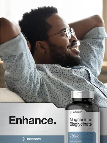 Vista 7 de Horbäach Bisglicinato de magnesio 120 cápsulas 750 mg Suplemento sin OMG y sin gluten