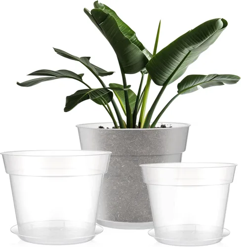 Vista 16 de Baderke 3 Pack Clear Nursery Pot,9.25 Inches