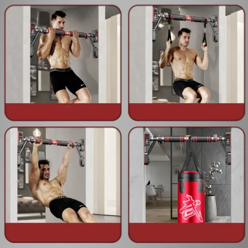 Vista 4 de axGear Barra de dominadas para puerta, marco de puerta, barra ajustable para gimnasio, entrenamiento, resistente