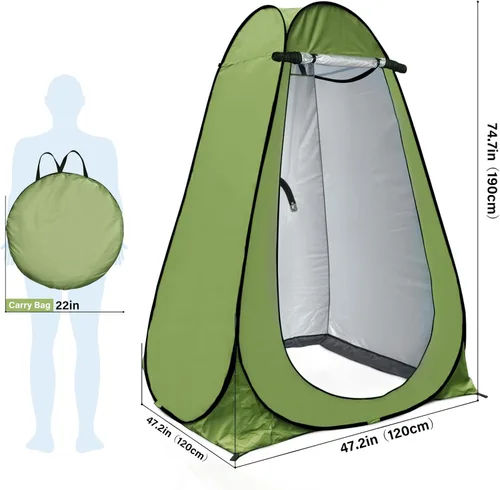Vista 6 de Anngrowy Pop Up Privacy Shower Tent - Portable Outdoor Camping Bathroom Toilet Changing Dressing Room - UPF40+ Waterproof