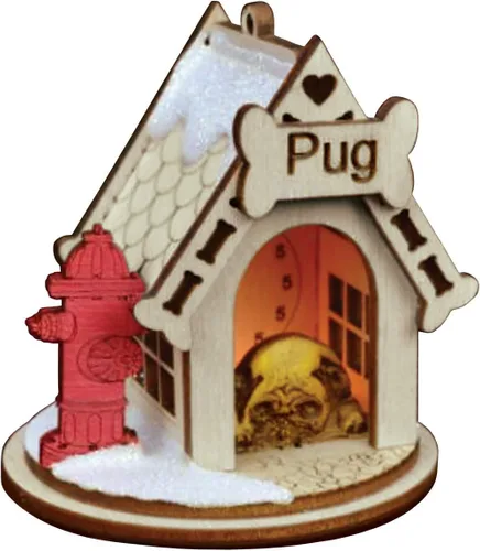Vista 20 de Basset Hound Dog Tea Light Display Adorno de Navidad de madera para árbol de Navidad