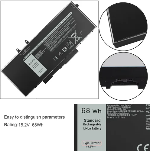 Vista 5 de XCMRD - Batería de iones de litio de 40 Wh de 14.8 V MR90Y compatible con Dell Inspiron 14R 14 17R 15 15R 3000 5000 3421 3521 3543 3721 5521 5537