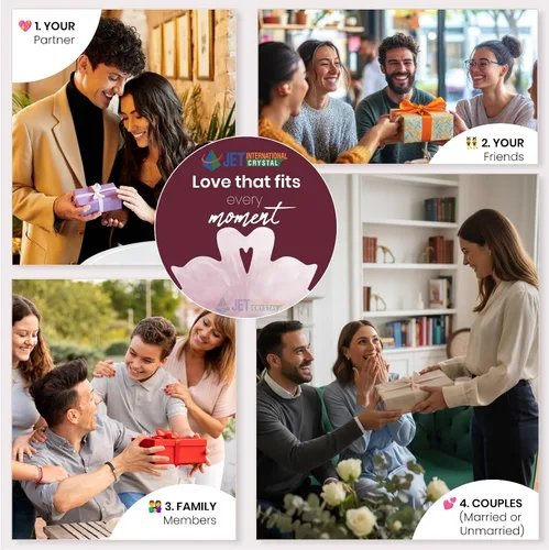 Vista 6 de Jet Natural - Figuras Fengshui de cuarzo rosa para pareja, patos, pájaros (hombre y hembra) para amor y romance (5.11 – 7.05 onzas)