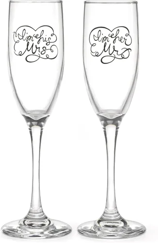 Vista 2 de Hortense B. Hewitt Wedding Ethereal Floral Champagne Flautas para tostar, 6 onzas, juego de 2