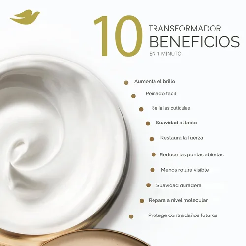 Vista 5 de Dove Mascarilla de suero 10 en 1 para cabello dañado, 9.2 fl oz
