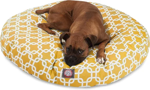 Vista 15 de Cama para mascotas redonda, amarilla, para exterior Majestic, Negro
