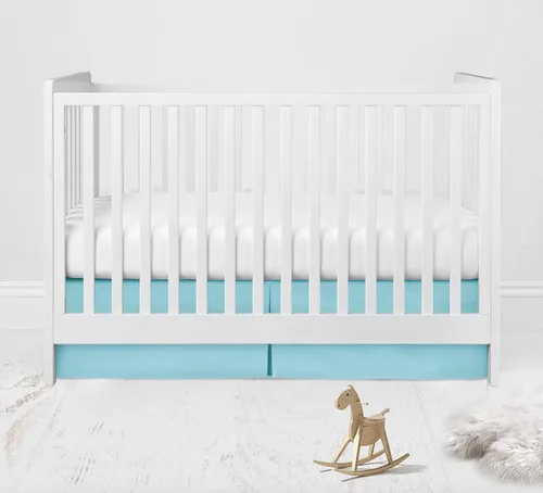 Vista 10 de Bacati - Falda de cuna azteca/cama infantil (Emma Kilim Coral/Mint/Navy)