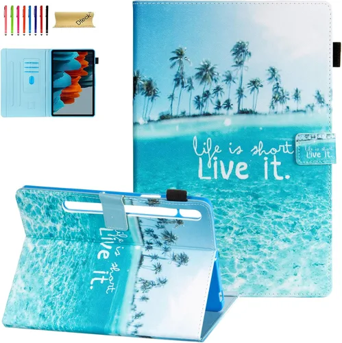Vista 19 de Dteck Funda para Galaxy Tab S9 Plus/S8 Plus/S7 FE/S7 Plus de 12.4 pulgadas, función de reposo/activación automática de piel sintética con soporte