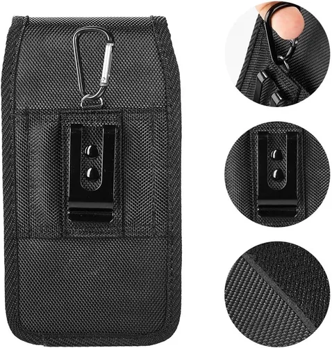 Vista 7 de GW USA Case for Jitterbug Smart 5 / Lively Smart4 Smart 3 Cell Phone Pouch Nylon Holster Case with Belt Clip Cover Case with Metal Clip