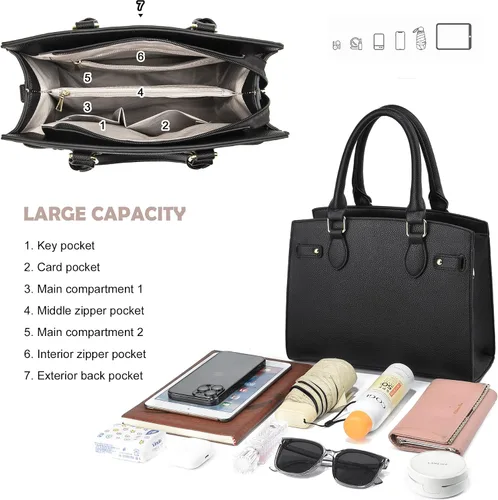 Vista 5 de Carteras y bolsos para mujer, bolso de mano de moda con asa superior