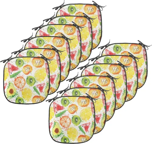 Vista 120 de Ambesonne Flamingo - Cojín de asiento para silla, diseño de fantasía exótica con elementos de vida silvestre hawaiana en colores pastel, acolchado