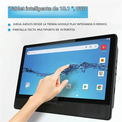 Vista 7 de Proscan Elite 10.1" 1280x800 IPS, Quad Core Tablet/DVD portátil Combo 2GB/32GB Almacenamiento Android 11, cámara frontal de 2 mp, 1 puerto HDMI