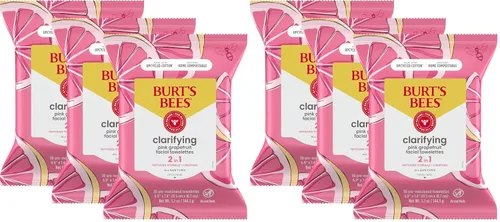 Vista 7 de Toallitas faciales Burt's Bees de limpieza facial, toallitas desmaquillantes, limpiador micelar hidratante 3 en 1 con agua de coco y loto, 90