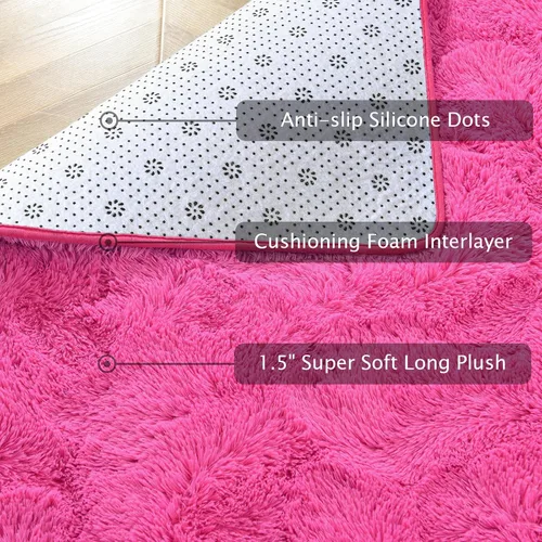 Vista 102 de Softlife Alfombra naranja para dormitorio, alfombra de felpa esponjosa para sala de estar para niñas, alfombra lanuda para niños, alfombra suave