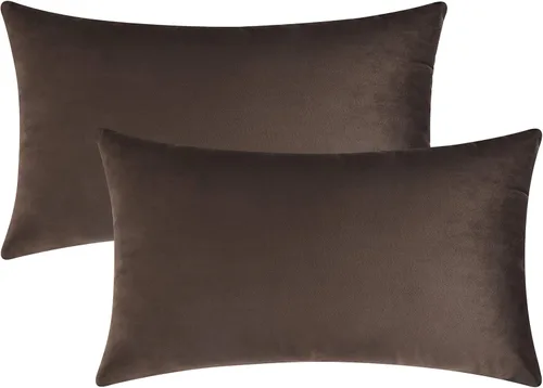 Vista 29 de Mixhug - Fundas de almohada decorativas de terciopelo, fundas de cojín para sofá y cama, juego de 2 fundas azules, 16 x 16 pulgadas