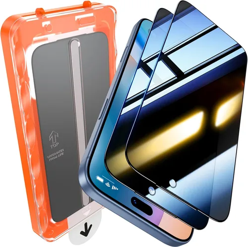 Vista 22 de UniqueMe Protector de pantalla de privacidad de 360° para iPhone 17 Pro 360°-negro