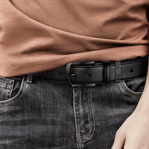 Vista 2 de Zitahli Cinturón para hombre, paquete de 2 unidades, diseño de cinturón de cuero para trabajo, negocios y pantalones de golf casuales, accesorios