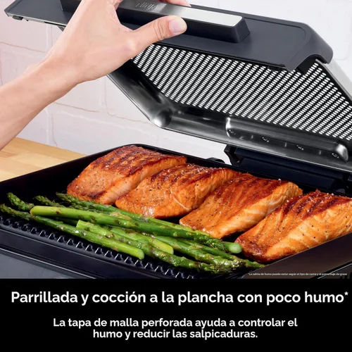 Vista 4 de Ninja Plancha y parrilla de interior, 14 pulgadas, parrilla eléctrica, para bistec, hamburguesas, salmón, verduras y más, plancha para panqueques