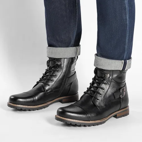 Vista 7 de Bruno Marc - Botas de combate para motocicleta con cremallera para hombre