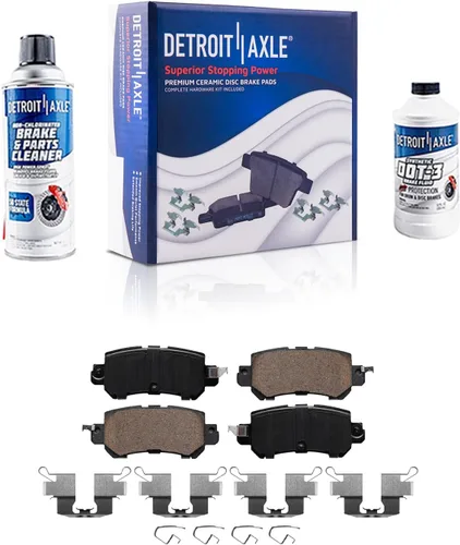 Vista 115 de Detroit Axle - Pastillas de freno para Ford F-150 99-03, 02 Lincoln Blackwood, Pastillas de freno de cerámica delanteras y traseras con repuesto