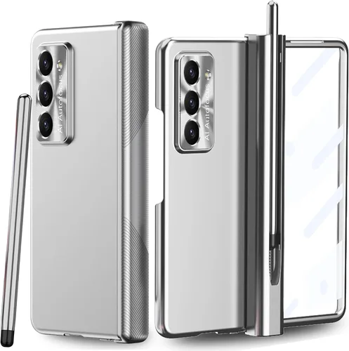 Vista 8 de Funda para Samsung Galaxy Z Fold 5 con soporte para S Pen y S Pen, protección creativa de dos bisagras y protector de pantalla frontal, funda