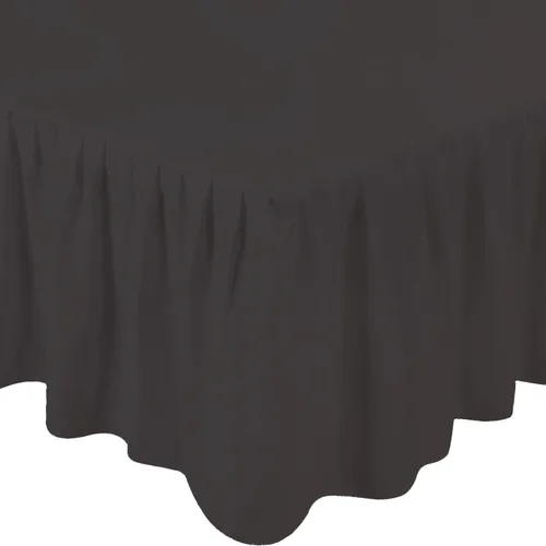 Vista 5 de 1Pc Ruffled Bed Skirt Twin Size Black Color 14 Inch Drop 600 Thread Count Dust Ruffle with Platform, Wrinkle and Fade Resistant Negro