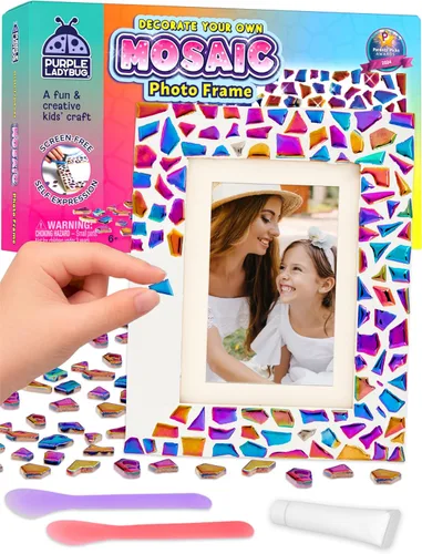 Vista 13 de Kit de manualidades de marco de fotos de mosaico para niñas de 8 a 12 años