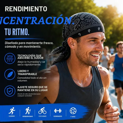 Vista 2 de 5 unidades de sombreros transpirables que absorben el sudor, gorro refrescante S-kull para casco, gorra de ciclismo con estampado de cachemira
